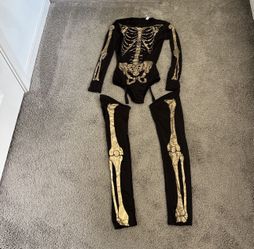 Sexy Skeleton (Gold) bodysuit Halloween costume size XS