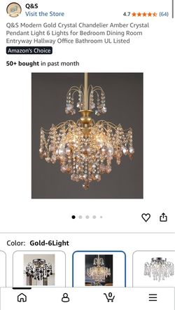 Gold crystal chandelier