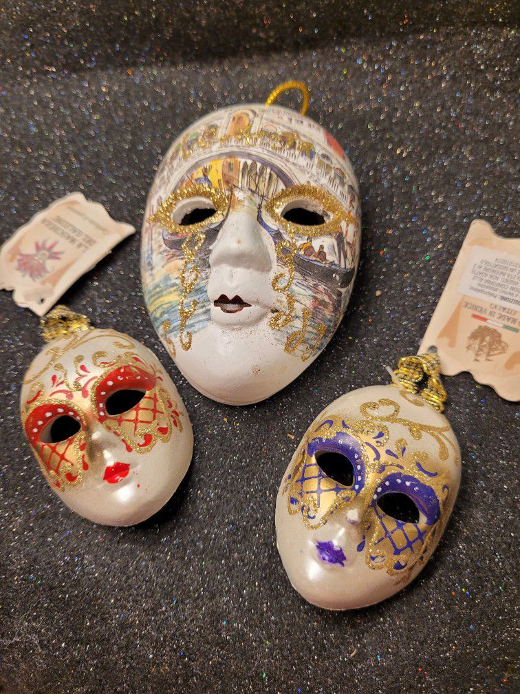 New Venetian Hand Painted Face Masks Italian 
