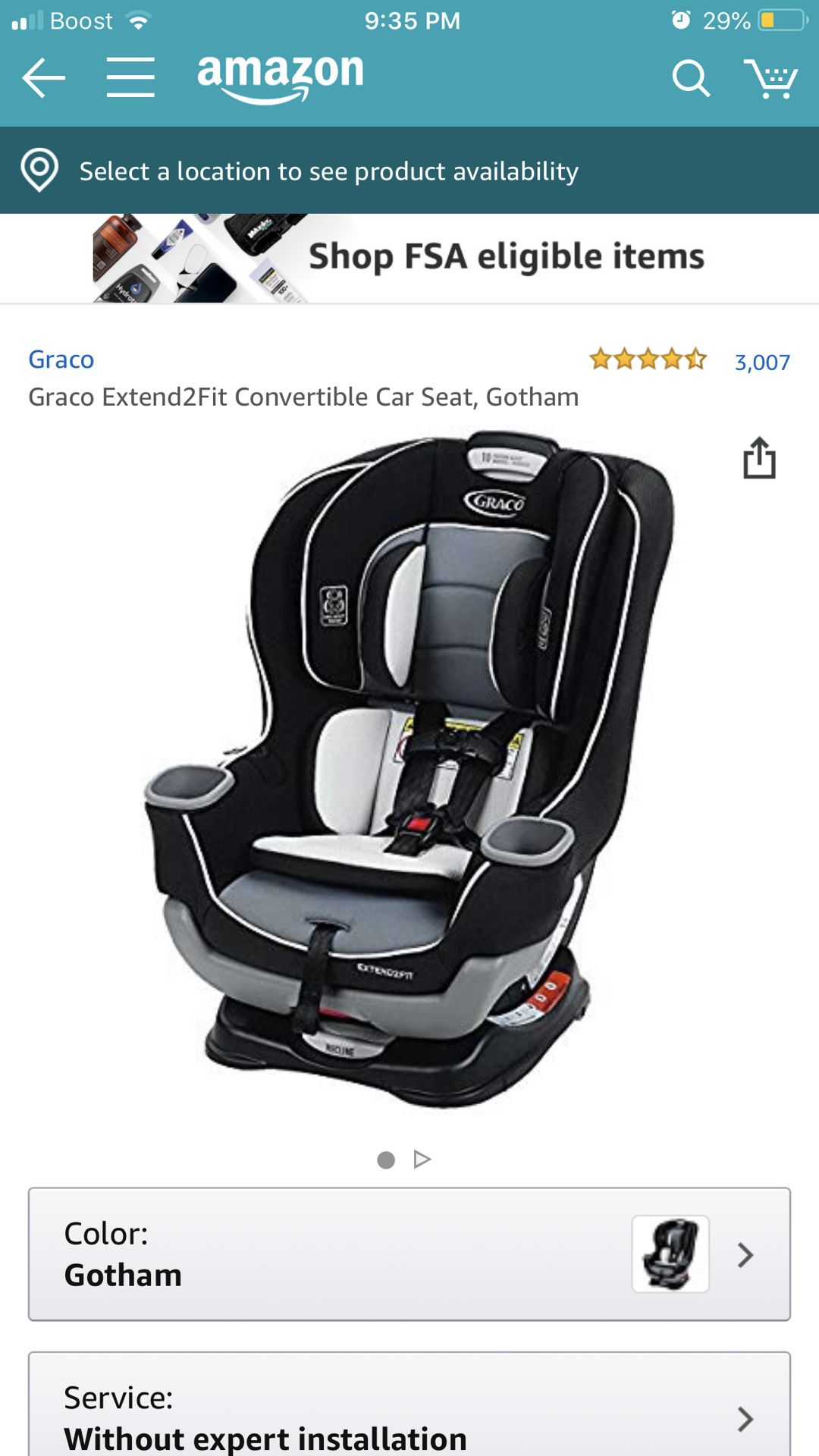 Graco Extend2fit convertible car seat