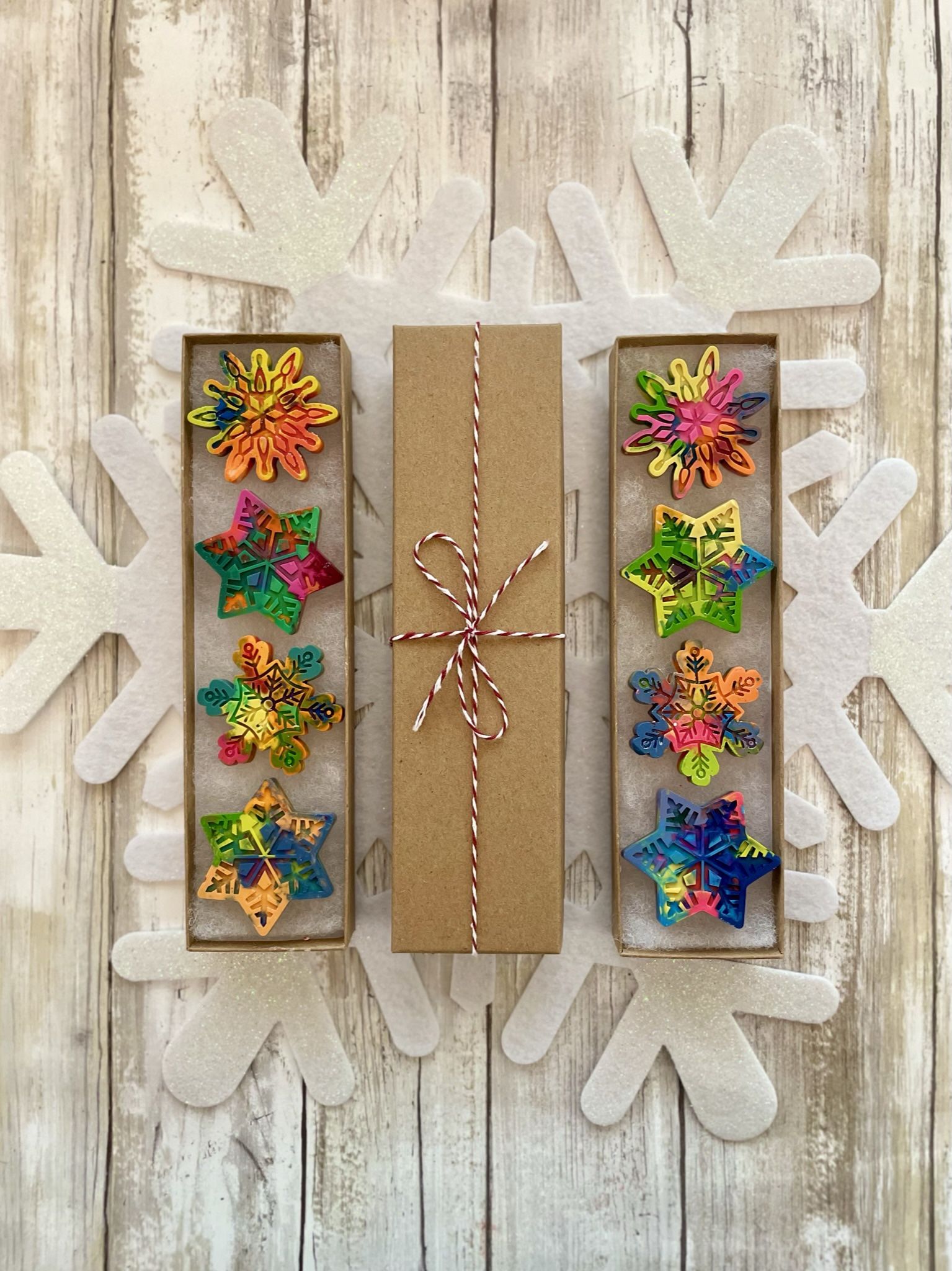 Snowflake Crayons, Gifts for Kids, Stocking Stuffers, Toddler Gifts, Custom Gifts