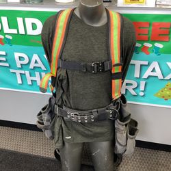 Super Anchor Safety Deluxe Fall Protection Harness Tool Bag Combo Size: Long Large 