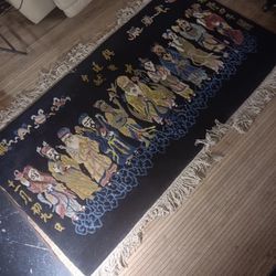 Vintage Hand knotted Wool Chinese Art Rug