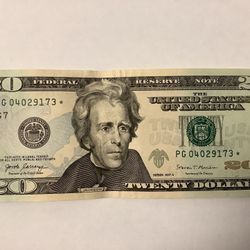 $20 Us Star Note Currency Bill