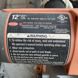 Rigid 12” Miter Saw With Stand