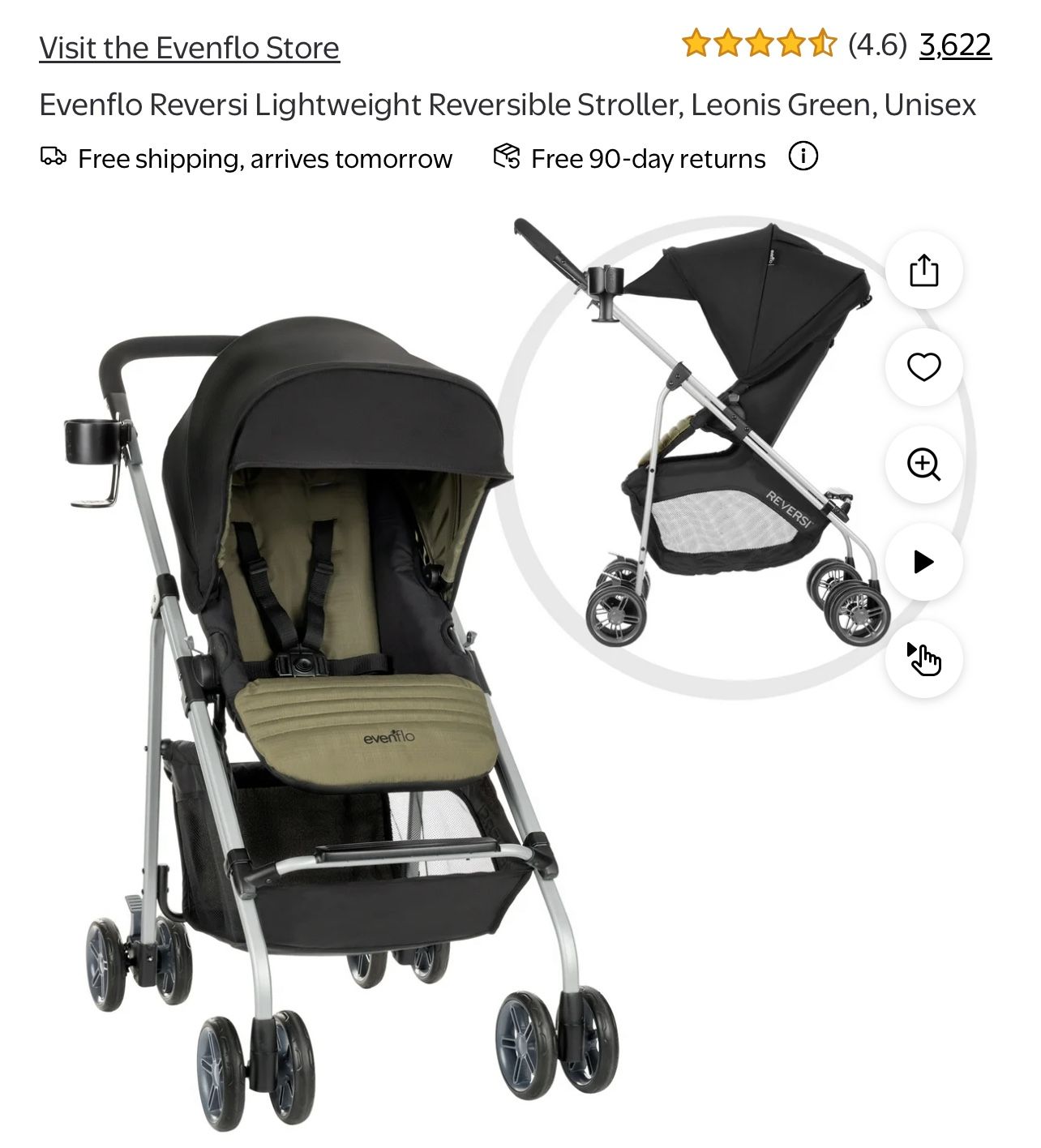 New In Box Evenflo Reversi Stroller