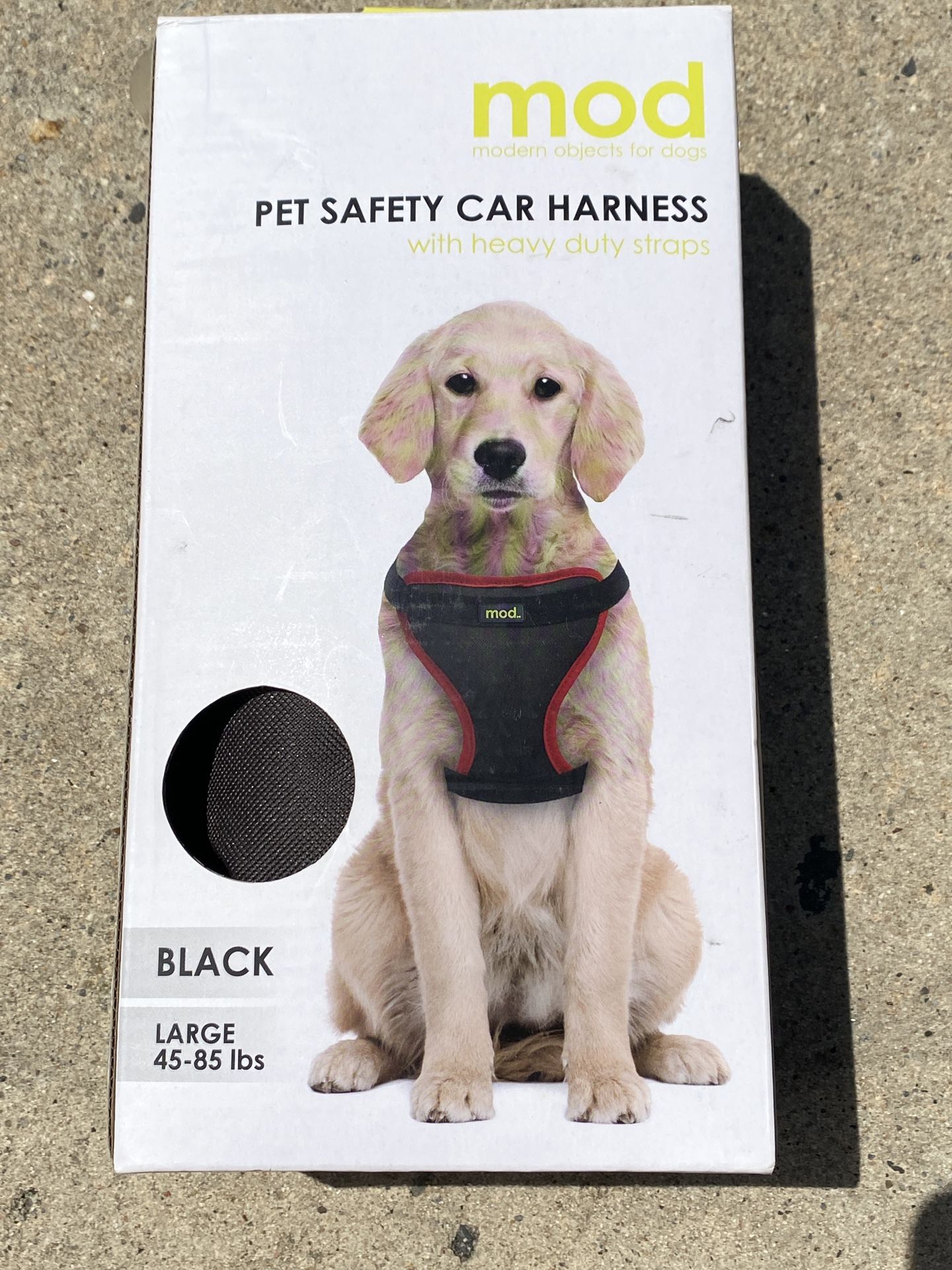 NEW Mod Dog Pet Safety Car Harness with Heavy Duty Straps Black and Red Large 45-85 lbs