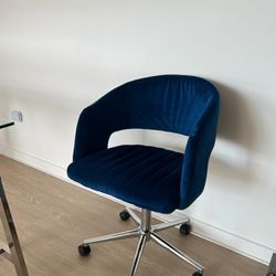 Blue Velour Office Chair