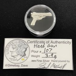 Silver Pour3.9g Pew Pew With COA 