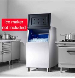 ✨️ VEVOR Commercial Ice Maker Storage Bin, 300 LBS Capacity Stainless Steel Ice-Bin, Commercial Ice Storage Bin with Adjustable Anti-Slip Rubber Feet