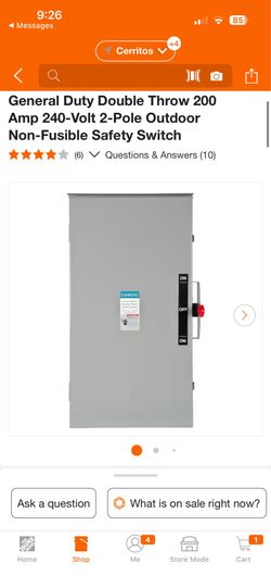 General Duty Double Throw 200 Amp 240-Volt 2-Pole Outdoor Non-Fusible Safety Switch