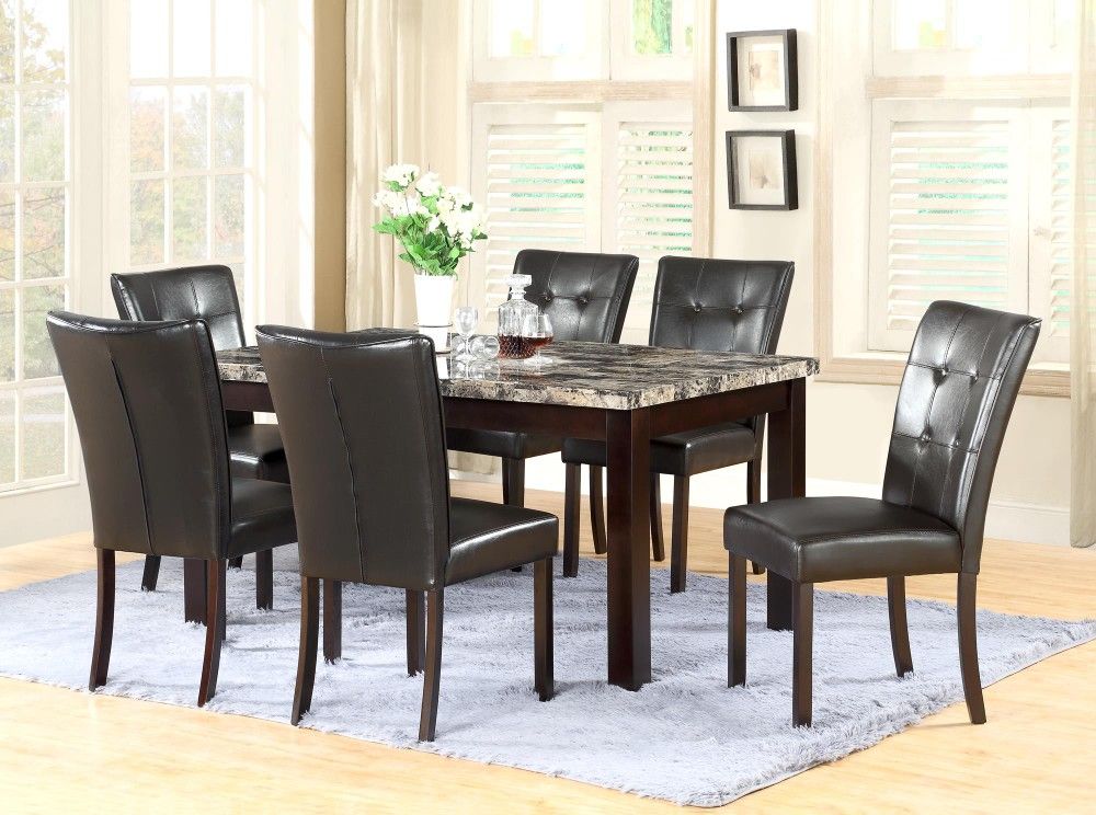 NEW - 7PC Marble Dining Set - FREE DELIVERY -