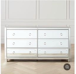 Glass 6 drawer dresser