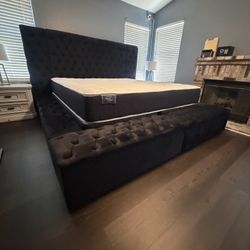 New In Box King Bed Frame With Mattress (Read Description Below)