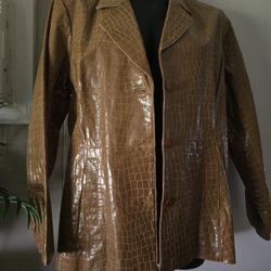 Ladies New Embossed Leather Jacket XL $20