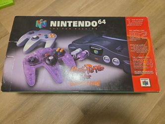N64 Atomic Purple Controller Console Bundle With Box