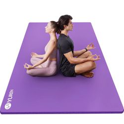 Large Yoga Mat Thick 1/2 Inch Exercise Mat 6'x4' Double Wide Workout Mat for Home Gym Floor Pilates Stretch (Purple)