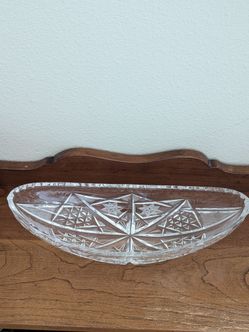 Cut Crystal Oval Serving Bowl
