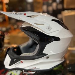 New White Dot Off Road Motorcycle Helmet $120