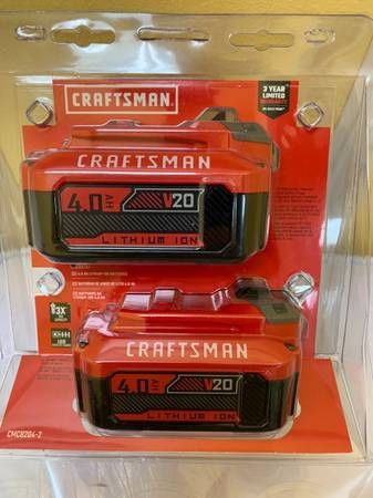 CRAFTSMAN V20 20-Volt Max 2-Pack 4 Amp-Hour Lithium Power Tool Battery