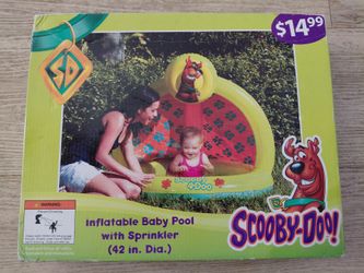 Scooby Doo Inflatable Baby Swimming Pool With Sprinkler Hanna-Barbera 2010 New