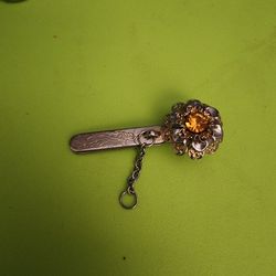 Vintage King's finder Key Ring - Citrine colored stone