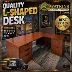 🖥️ Quality Heavy-Duty L-Shaped Office Desk – Very Good Condition!
