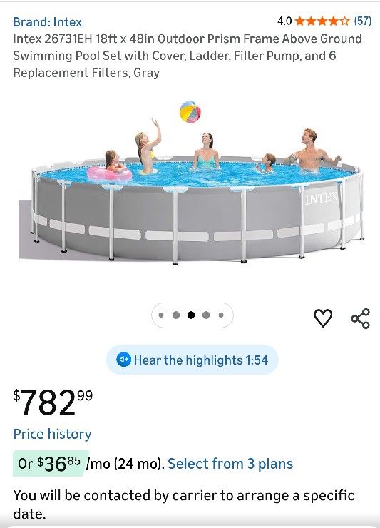 Intex 18-ft Prism Frame Pool Set