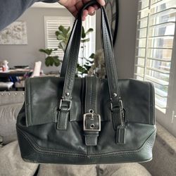 Y2K Coach Hamilton Leather Satchel – Style F12604 – Green Purse