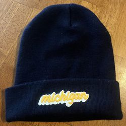 Michigan knit cuffed beanie hat