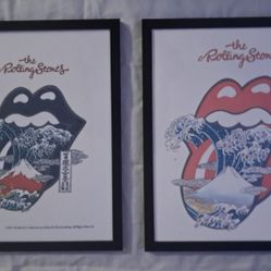 Rolling Stoes Logo Japanese Style 11×14 Inch Framed Poster