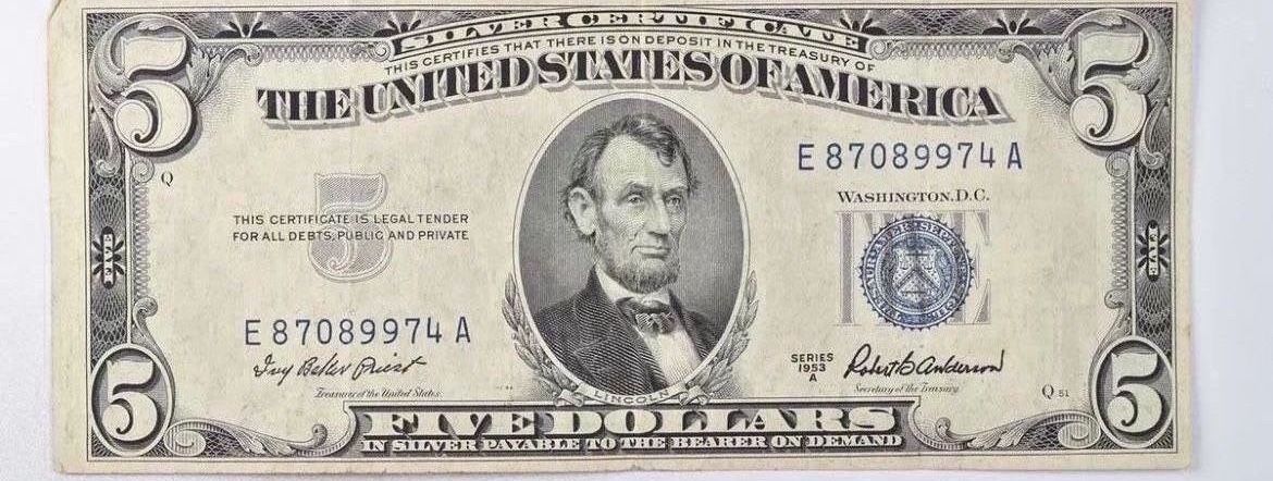 1953 Silver Certificate $5 Bill