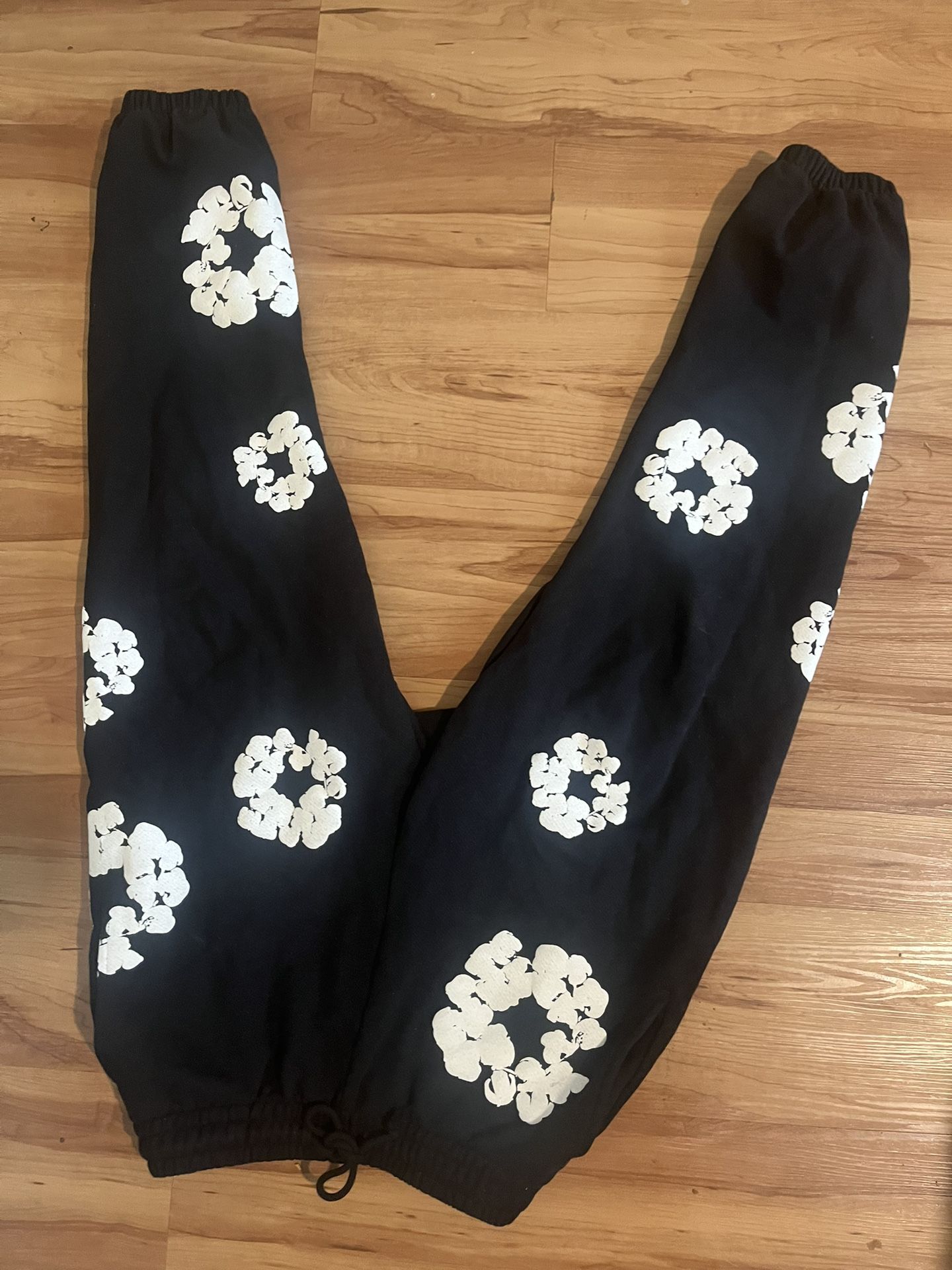 Denim tear the cotton Wreath Sweatpants,black/size small/