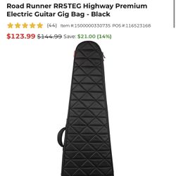 Road Runner RRSTEG Highway Premium Electric Guitar Gig Bag - Black