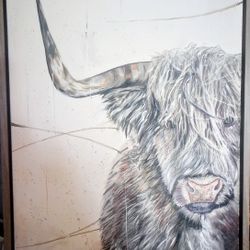 Oil Painting On Canvas, " Buffalo" , Original Painting, Framed