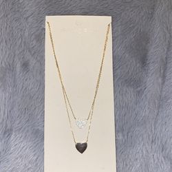 Double Layered Gold Heart Necklace