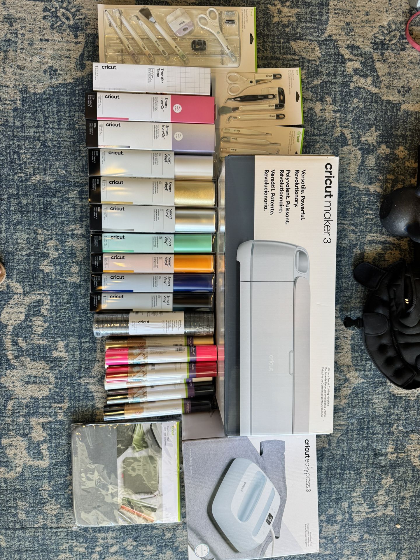 Brand New Cricut Maker 3 Bundle + EasyPress 3 + Vinyl + Tools (Unopened)