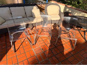 IKEA TOBIAS Clear/Chrome Chairs