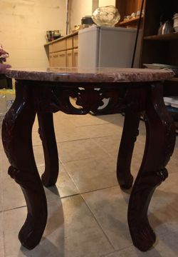 2 set of real marble side tables