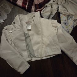 Leather White Jacket 