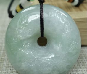 Certified A grade carved donut pendant