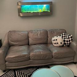  $100 Leather Couch & Chair 