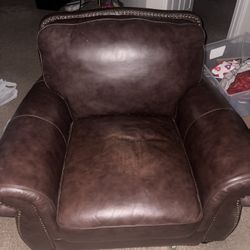 Leather Chair And Ottoman 