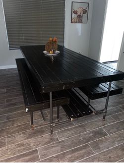 Large, heavy wood table
