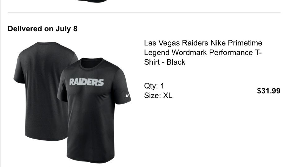 Las Vegas Raiders Nike Primetime Legend Wordmark Performance T-Shirt - Black