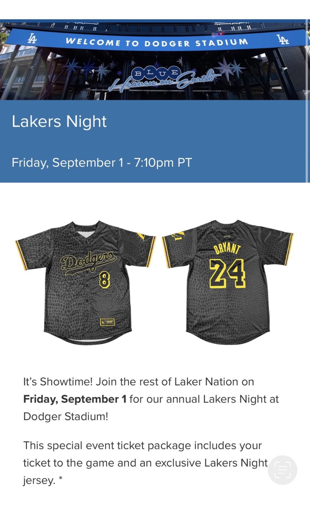 Dodgers lakers on sale night jersey 2020