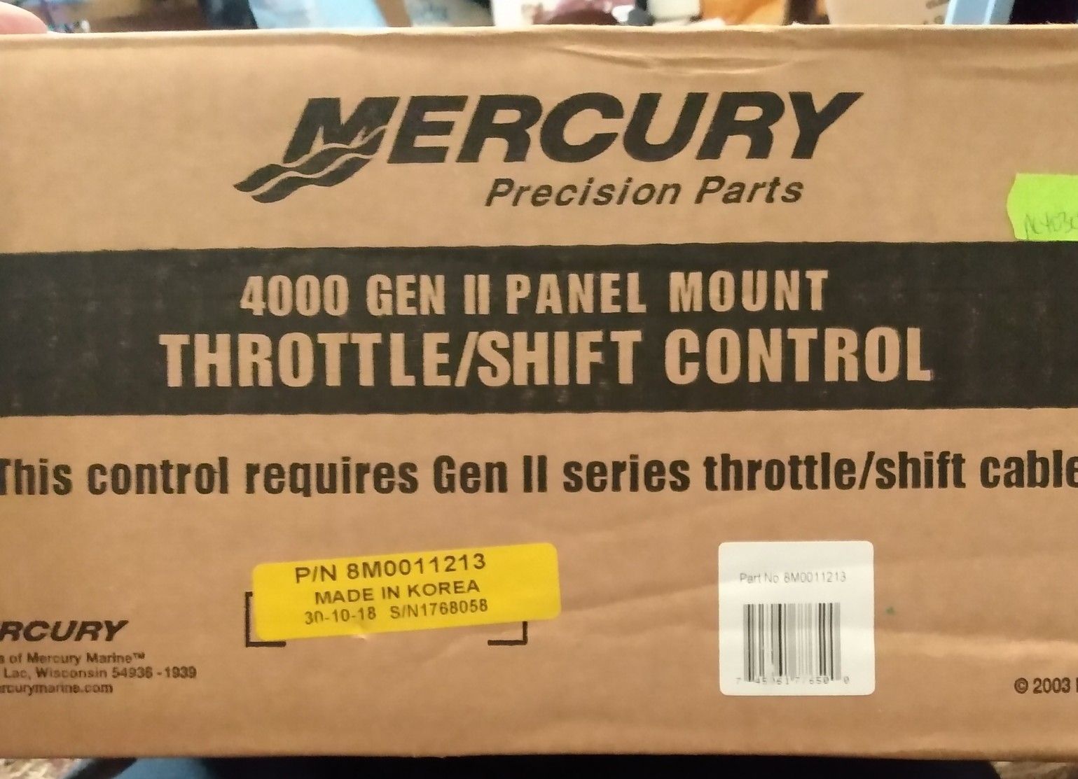 Mercury Precision Parts 4000 Gen II Panel Mount Throttle/Shift Control