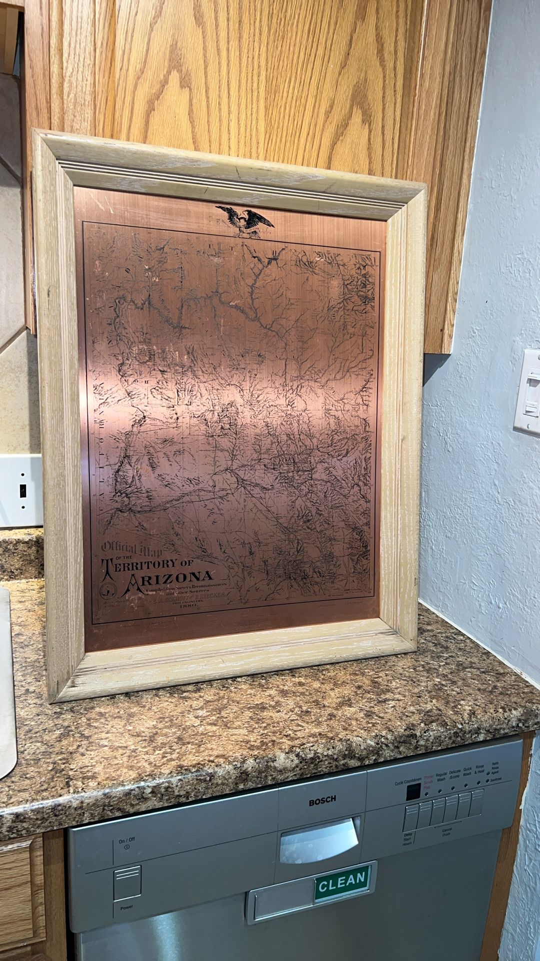 Vintage Copper 1880 Arizona Territory Map – Eckhoff & Riecker – 