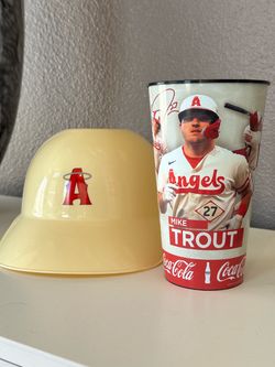 LA Angels Mike Trout Cup & Helmet