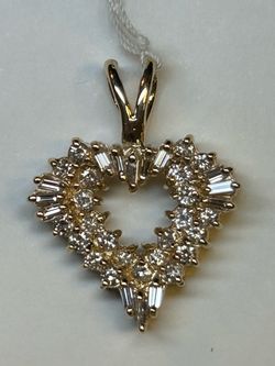 14kt YG diamond heart pendant